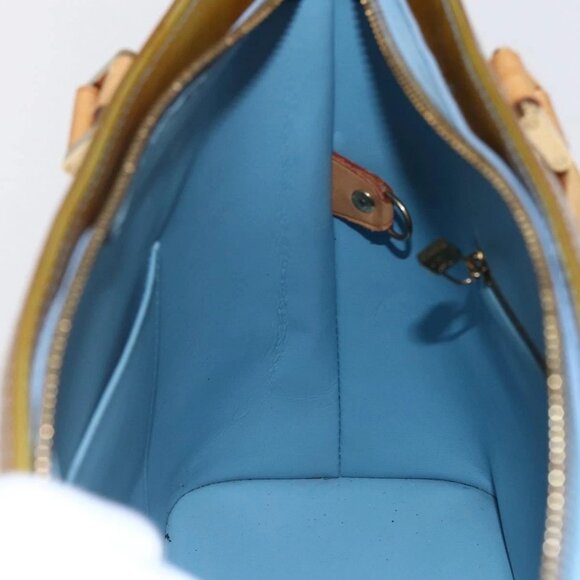 LOUIS VUITTON Monogram Vernis Houston Hand Bag Baby Blue M91005 LV Auth 144586 - Picture 12 of 16